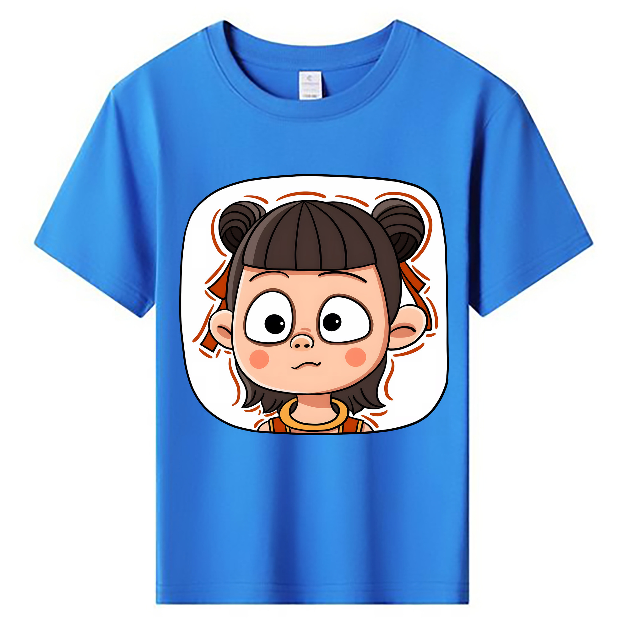 （画像用） Ne Zha 2 ナタ 魔童の大暴れ 綿100％キッズTシャツ（フロントプリント）